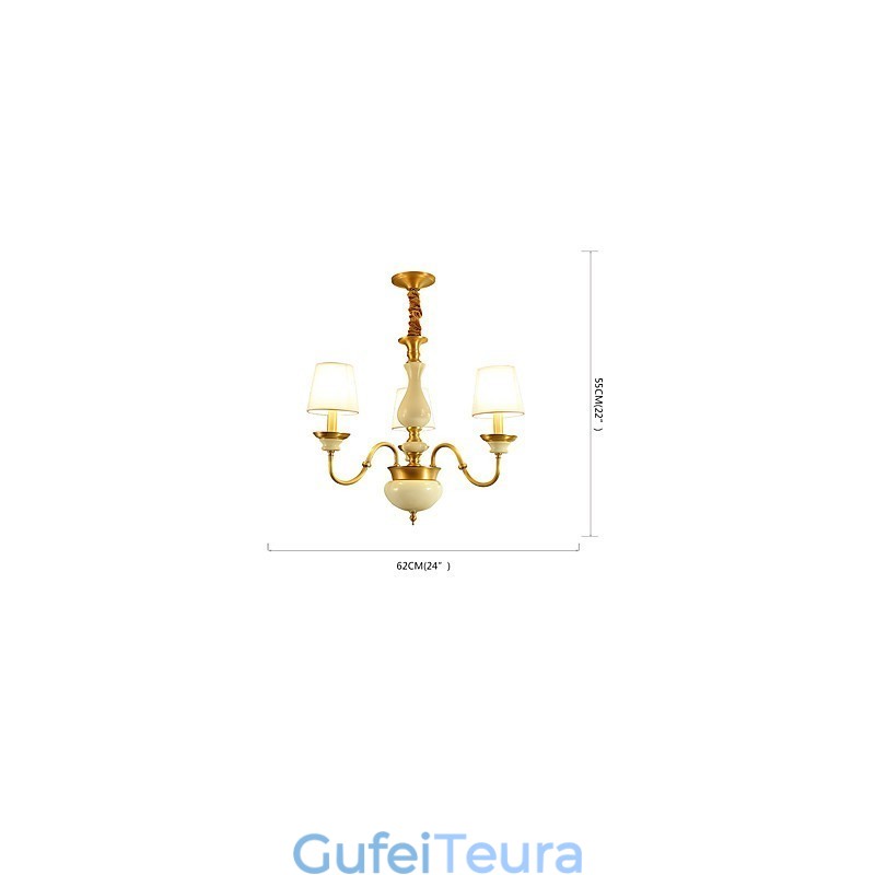 כל נברשת נחושת ירקן דקורטיבית