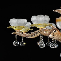 תכונת סגסוגת אבץ קלאסית מסורתית עבור נברשת מתכת 8 נורות בסגנון מיני קריסטל