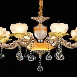 תכונת סגסוגת אבץ קלאסית מסורתית עבור נברשת מתכת 8 נורות בסגנון מיני קריסטל