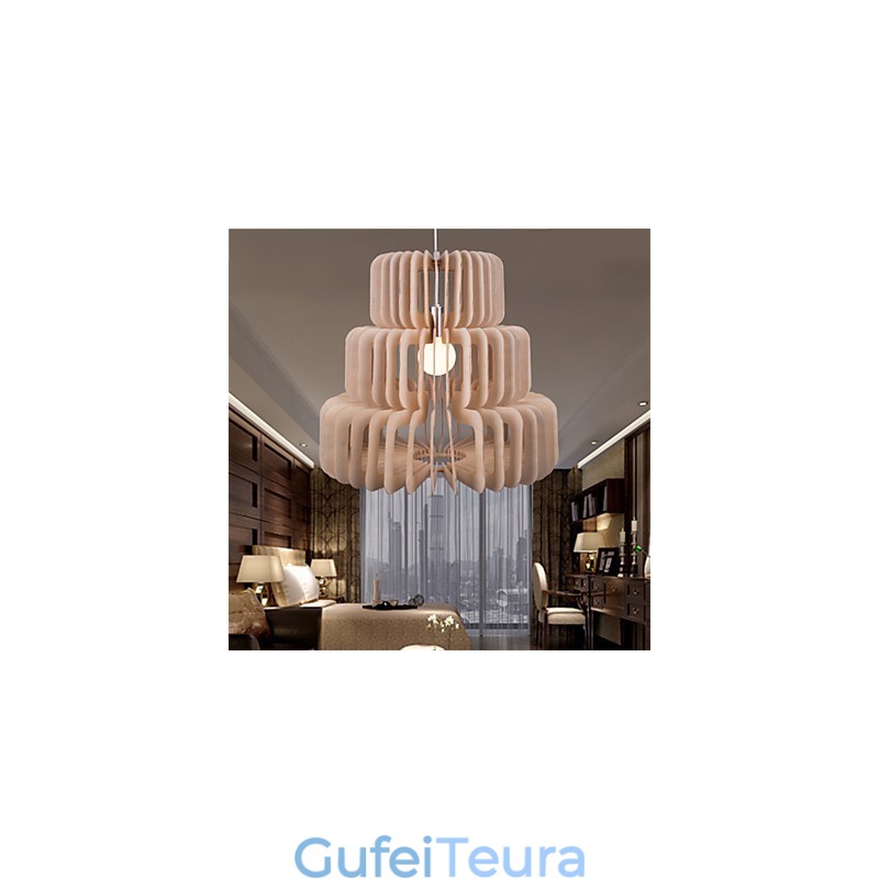 נברשת עץ עוגת שלוש שכבות וינטג'