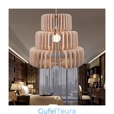 נברשת עץ עוגת שלוש שכבות וינטג'