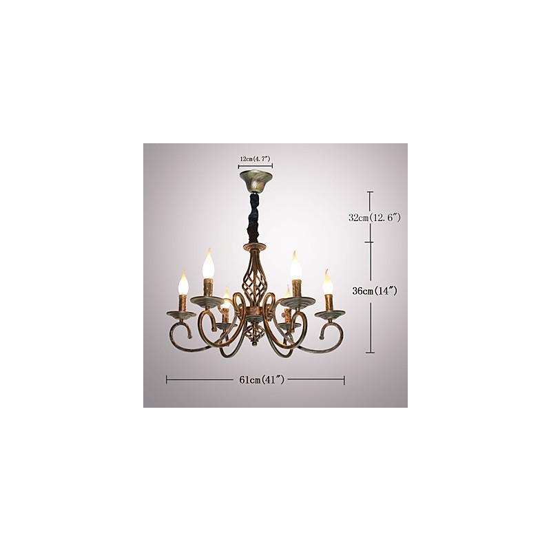 מנורת רטרו פשוטה מנורה מנורה בצבע נחושת מנורת נר