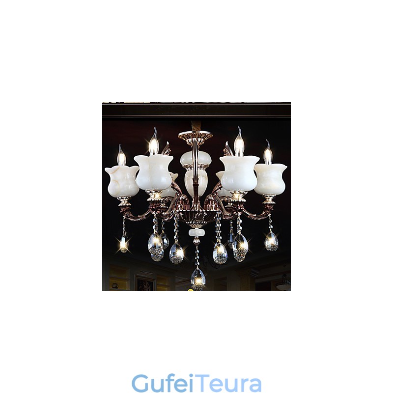 מנורת תליון סגסוגת אבץ ירקן 6 אור נברשת