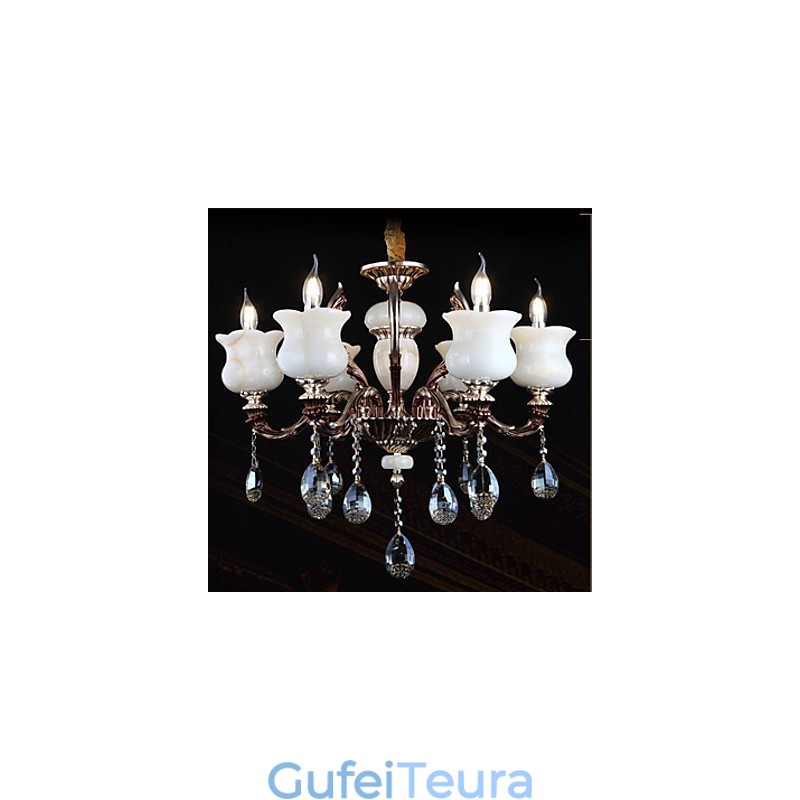 מנורת תליון סגסוגת אבץ ירקן 6 אור נברשת