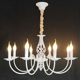 אירופאי פשוט מנורת ברזל מנורת נר 8 נברשת