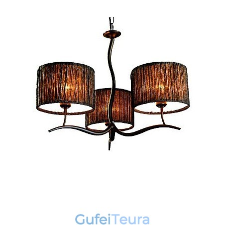 3 נברשת קלאסית מסורתית בהירה עם גוון תוף בד פשוט