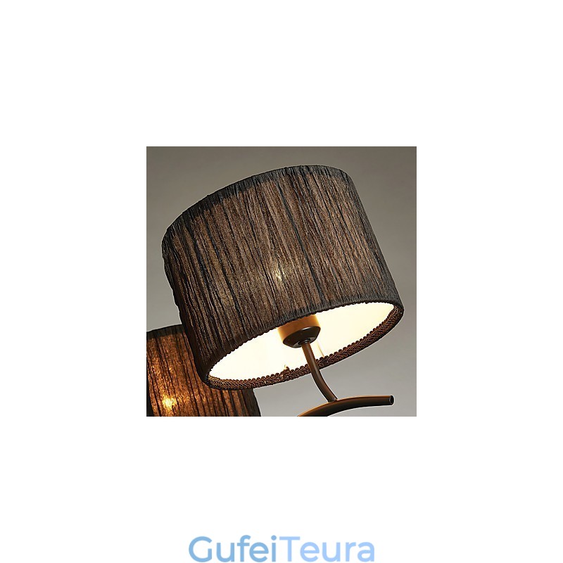 3 נברשת קלאסית מסורתית בהירה עם גוון תוף בד פשוט