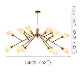 Nordic Simple Atmospheric Pastoral Chandelier מנורת נברשת לובי יצירתי