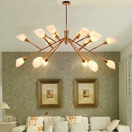 Nordic Simple Atmospheric Pastoral Chandelier מנורת נברשת לובי יצירתי