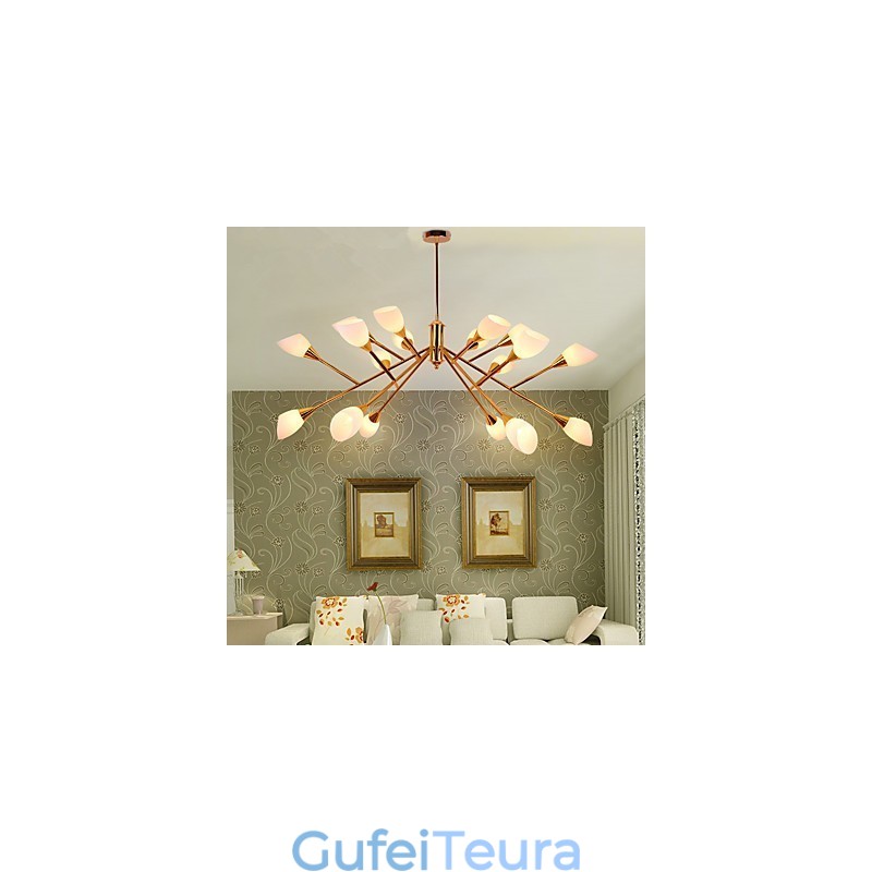 Nordic Simple Atmospheric Pastoral Chandelier מנורת נברשת לובי יצירתי