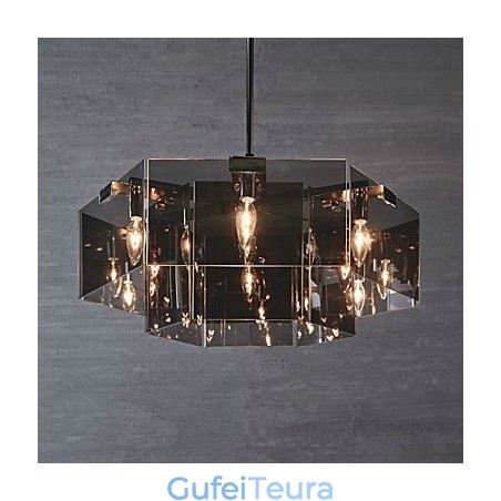 תכונת ציור לודג' כפרי למעצבים נברשת מתכת מקורה 6 נורות