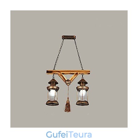 כפרי לודג' גלוב וינטג' רטרו כפרי תכונת ציור סגנון מיני מעצבים נברשת מתכת