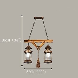 כפרי לודג' גלוב וינטג' רטרו כפרי תכונת ציור סגנון מיני מעצבים נברשת מתכת