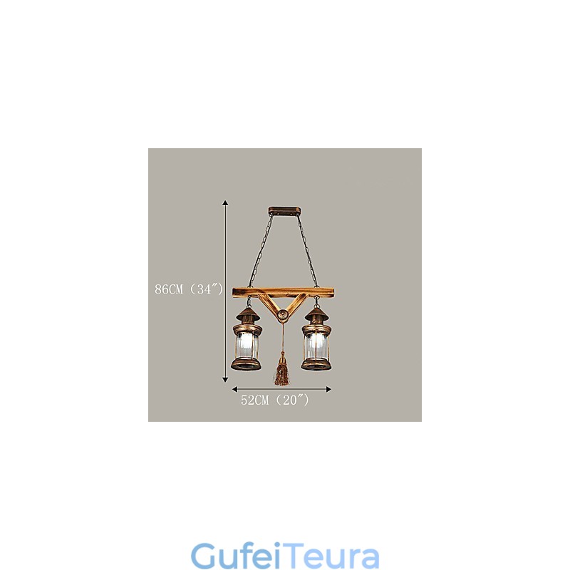 כפרי לודג' גלוב וינטג' רטרו כפרי תכונת ציור סגנון מיני מעצבים נברשת מתכת