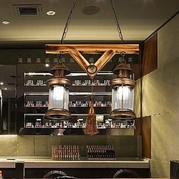 כפרי לודג' גלוב וינטג' רטרו כפרי תכונת ציור סגנון מיני מעצבים נברשת מתכת