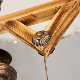 כפרי לודג' גלוב וינטג' רטרו כפרי תכונת ציור סגנון מיני מעצבים נברשת מתכת