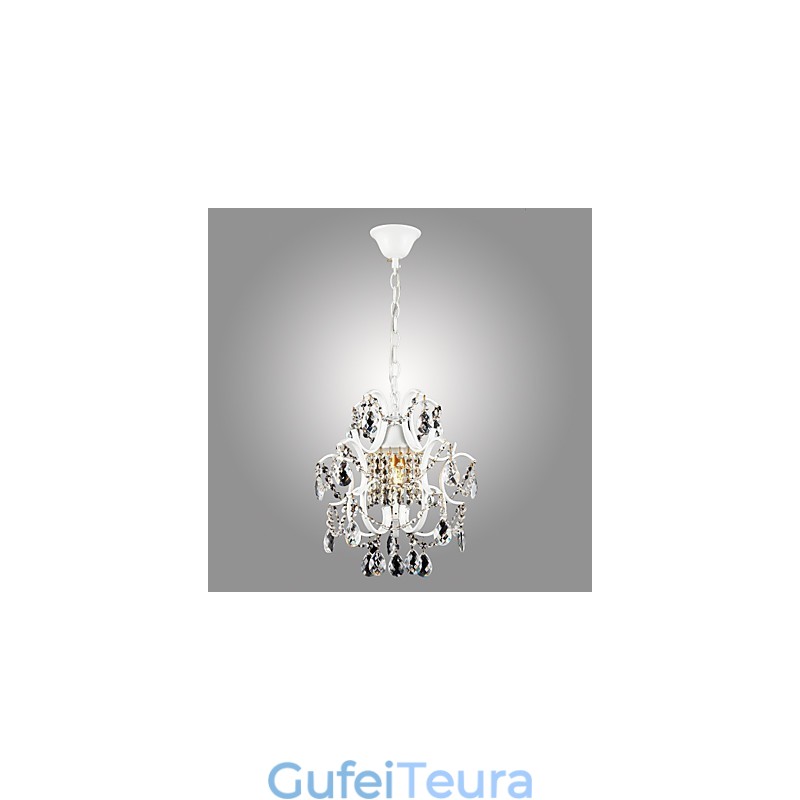 נברשת ציור ברזל עם מנורת תאורה מודרנית קריסטל שקוף