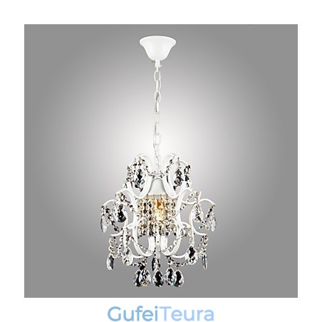 נברשת ציור ברזל עם מנורת תאורה מודרנית קריסטל שקוף