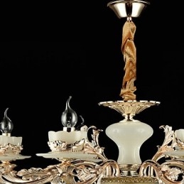 תכונת סגסוגת אבץ קלאסית מסורתית עבור נברשת מתכת 8 נורות בסגנון מיני קריסטל