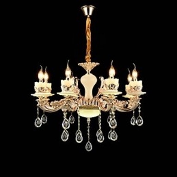 תכונת סגסוגת אבץ קלאסית מסורתית עבור נברשת מתכת 8 נורות בסגנון מיני קריסטל