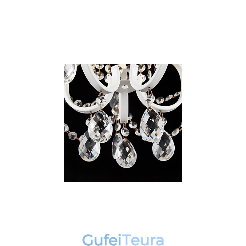 נברשת ציור ברזל עם מנורת תאורה מודרנית קריסטל שקוף