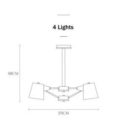 4 אור רב צבעים Macaron עץ וינטג' ציור תכונה נברשת מתכת
