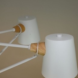 4 אור רב צבעים Macaron עץ וינטג' ציור תכונה נברשת מתכת