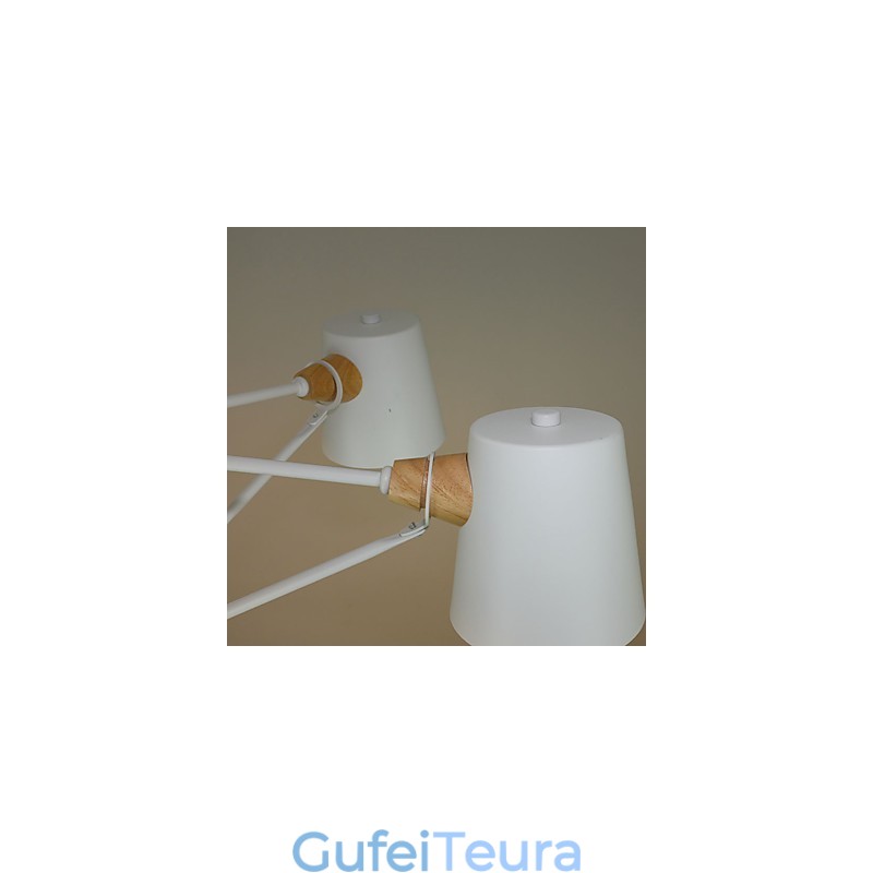 4 אור רב צבעים Macaron עץ וינטג' ציור תכונה נברשת מתכת