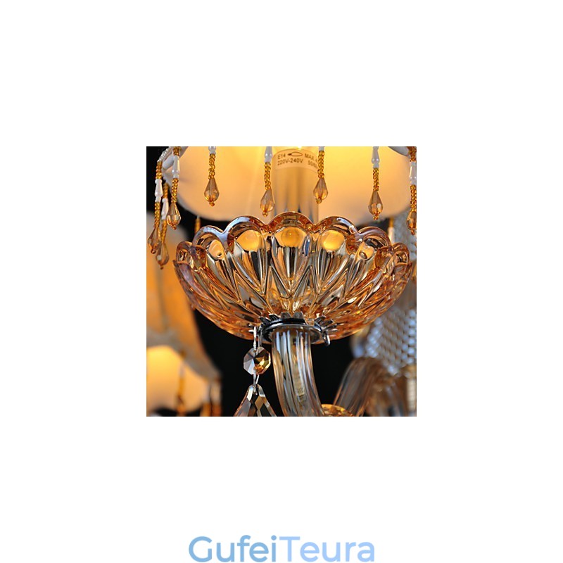 נברשת קריסטל רטרו זכוכית 4 אור