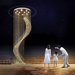 אור תליון תקרת קריסטל מודרני נברשת מקורה תליית בית תאורה נברשת גופי מנורות 3W לבן חם נורות