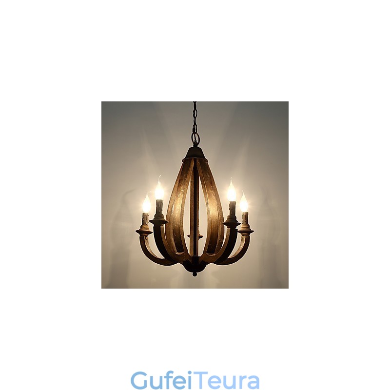 ציור וינטג' תכונת מיני עץ נברשת במבוק מנורת מנורת תליון לקשט