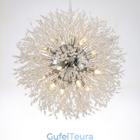 Firework Globe שן הארי Chrome תכונה נברשת מתכת קריסטל Firework Globe שן הארי Chrome תכונה נברשת מתכת קריסטל