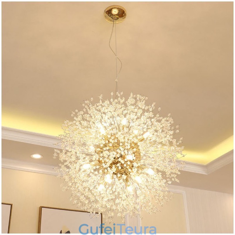 Firework Globe שן הארי Chrome תכונה נברשת מתכת קריסטל
