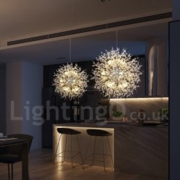 Firework Globe שן הארי Chrome תכונה נברשת מתכת קריסטל