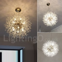 Firework Globe שן הארי Chrome תכונה נברשת מתכת קריסטל