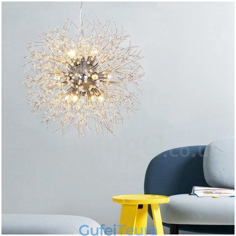 Firework Globe שן הארי Chrome תכונה נברשת מתכת קריסטל