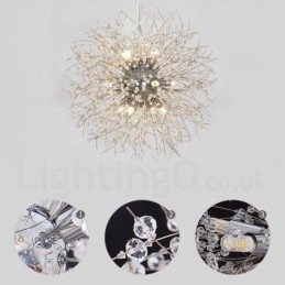 Firework Globe שן הארי Chrome תכונה נברשת מתכת קריסטל