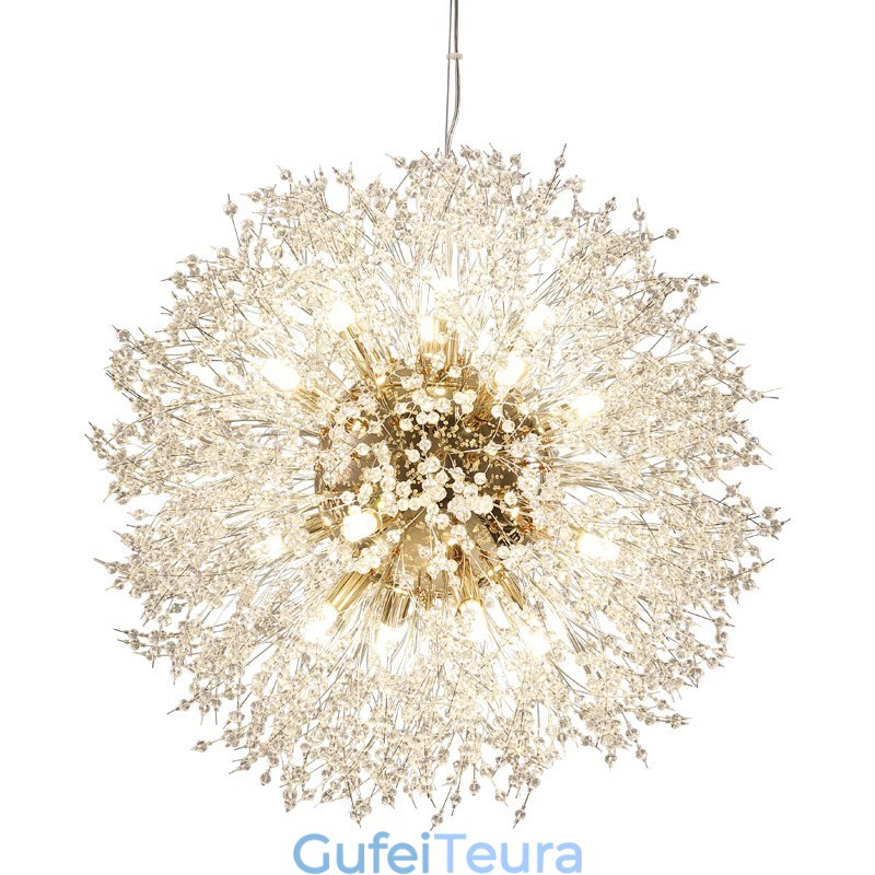 Firework Globe שן הארי Chrome תכונה נברשת מתכת קריסטל
