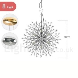 Firework Globe שן הארי Chrome תכונה נברשת מתכת קריסטל