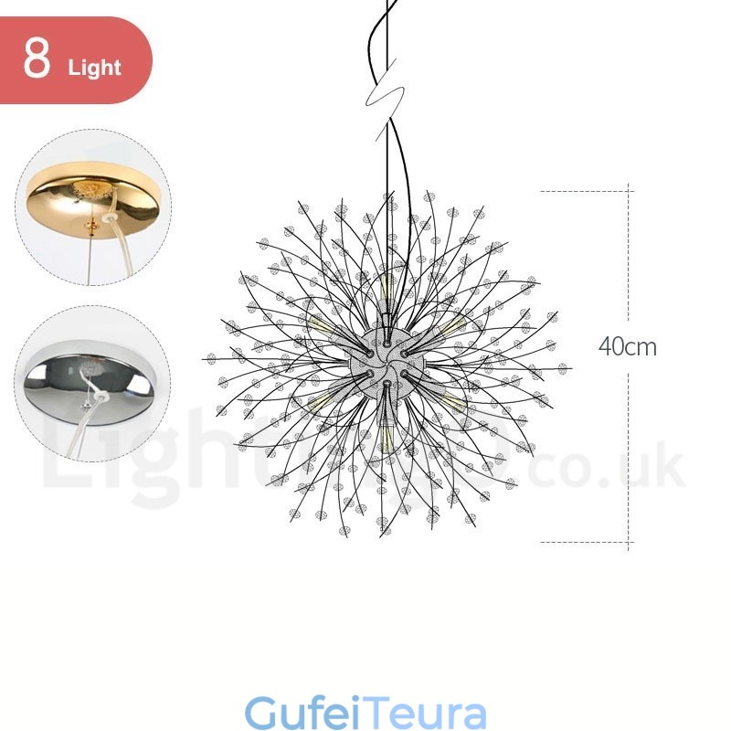 Firework Globe שן הארי Chrome תכונה נברשת מתכת קריסטל