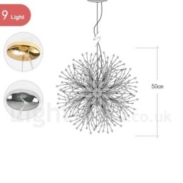 Firework Globe שן הארי Chrome תכונה נברשת מתכת קריסטל