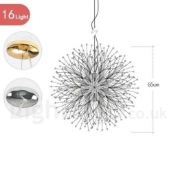 Firework Globe שן הארי Chrome תכונה נברשת מתכת קריסטל