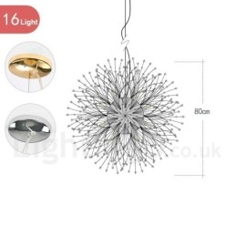 Firework Globe שן הארי Chrome תכונה נברשת מתכת קריסטל