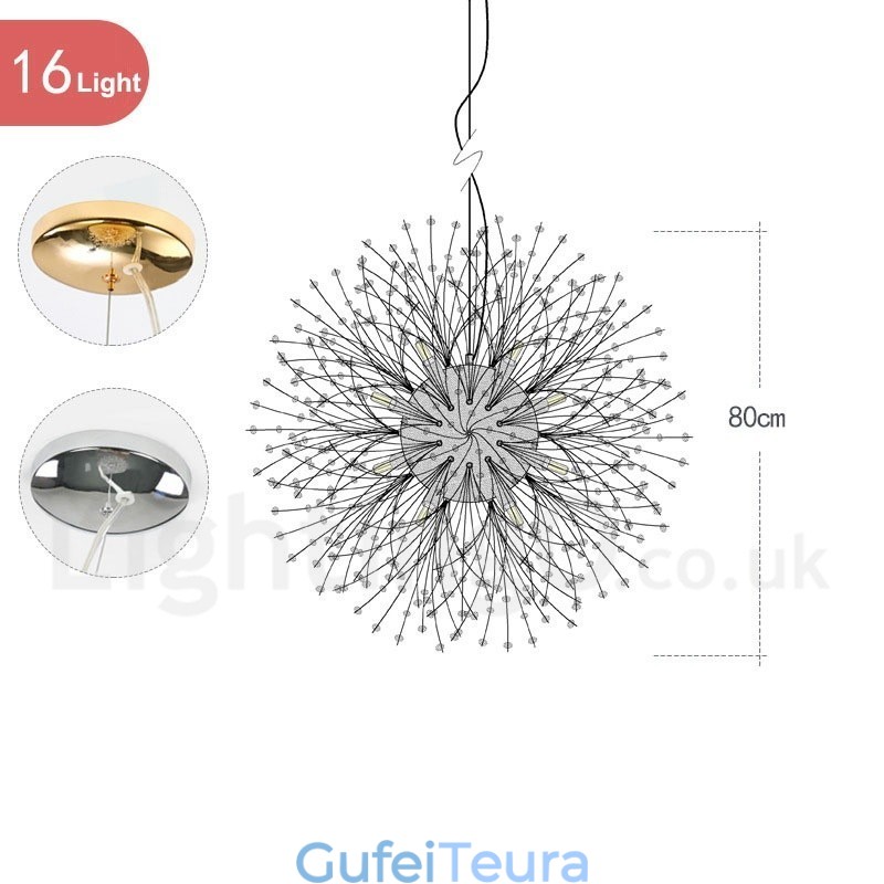 Firework Globe שן הארי Chrome תכונה נברשת מתכת קריסטל