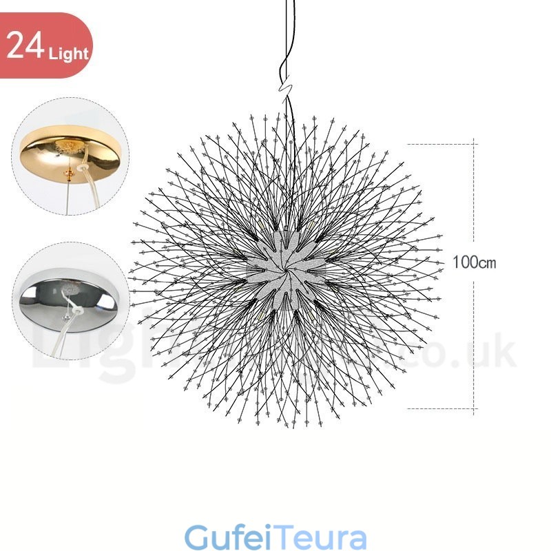 Firework Globe שן הארי Chrome תכונה נברשת מתכת קריסטל