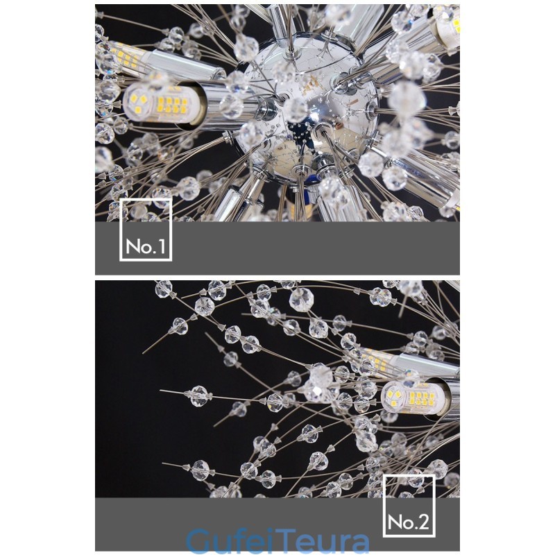 Firework Globe שן הארי Chrome תכונה נברשת מתכת קריסטל