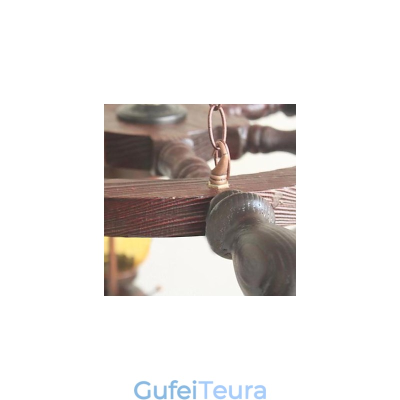 ציור רטרו עץ במבוק נברשת