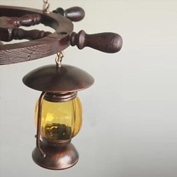 ציור רטרו עץ במבוק נברשת