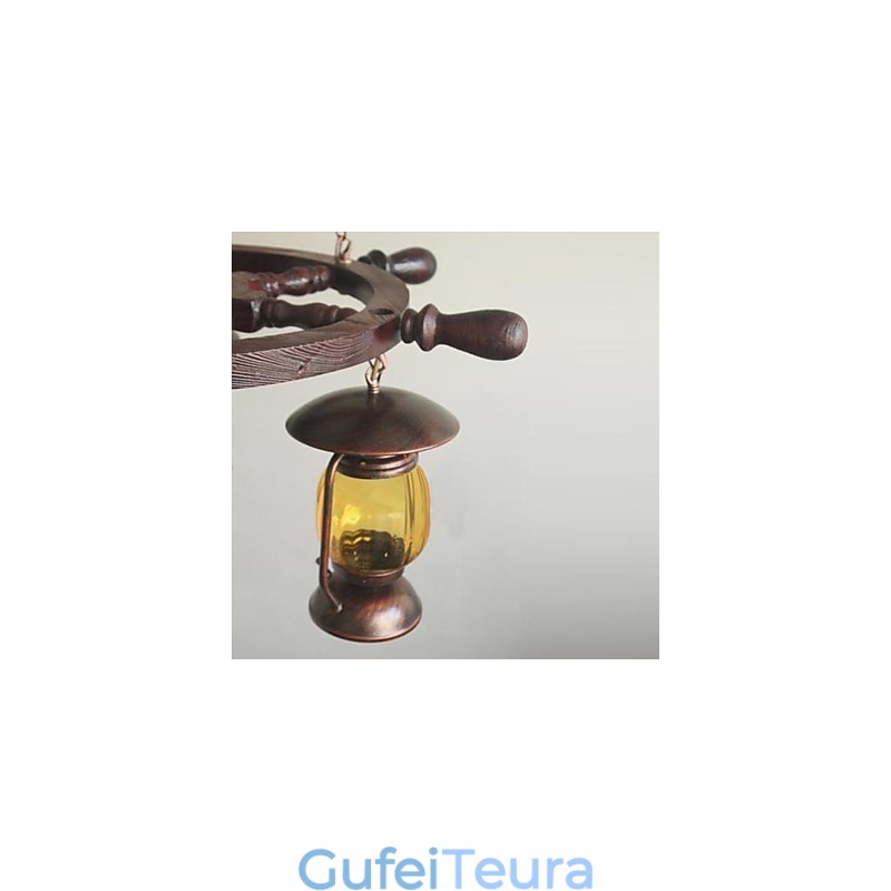 ציור רטרו עץ במבוק נברשת