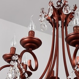 נברשת 8 אורות מודרנית עכשווית מסורתית לודג' בציר רטרו כפרי תכונת ציור למתכת קריסטל